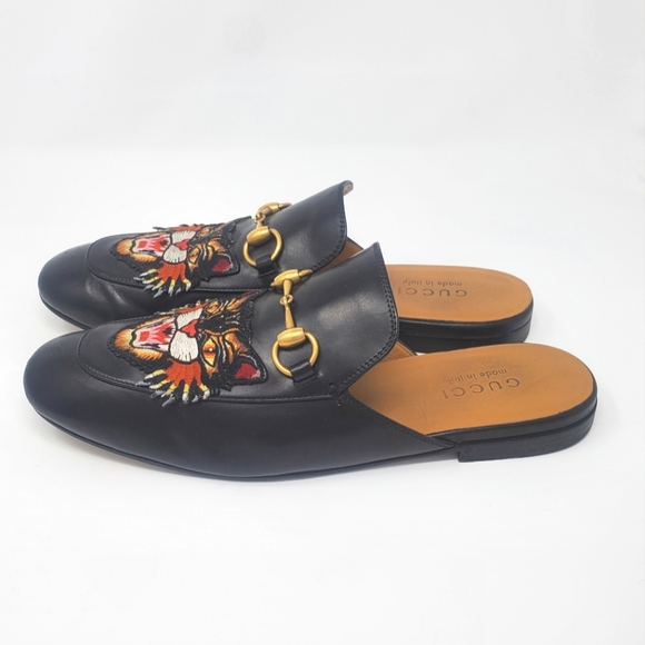 $995 Gucci Unisex Tiger Horsebit Princetown Mule Slipper Loafer Flat - Picture 2 of 12